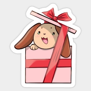 Puppy for Christmas Sticker